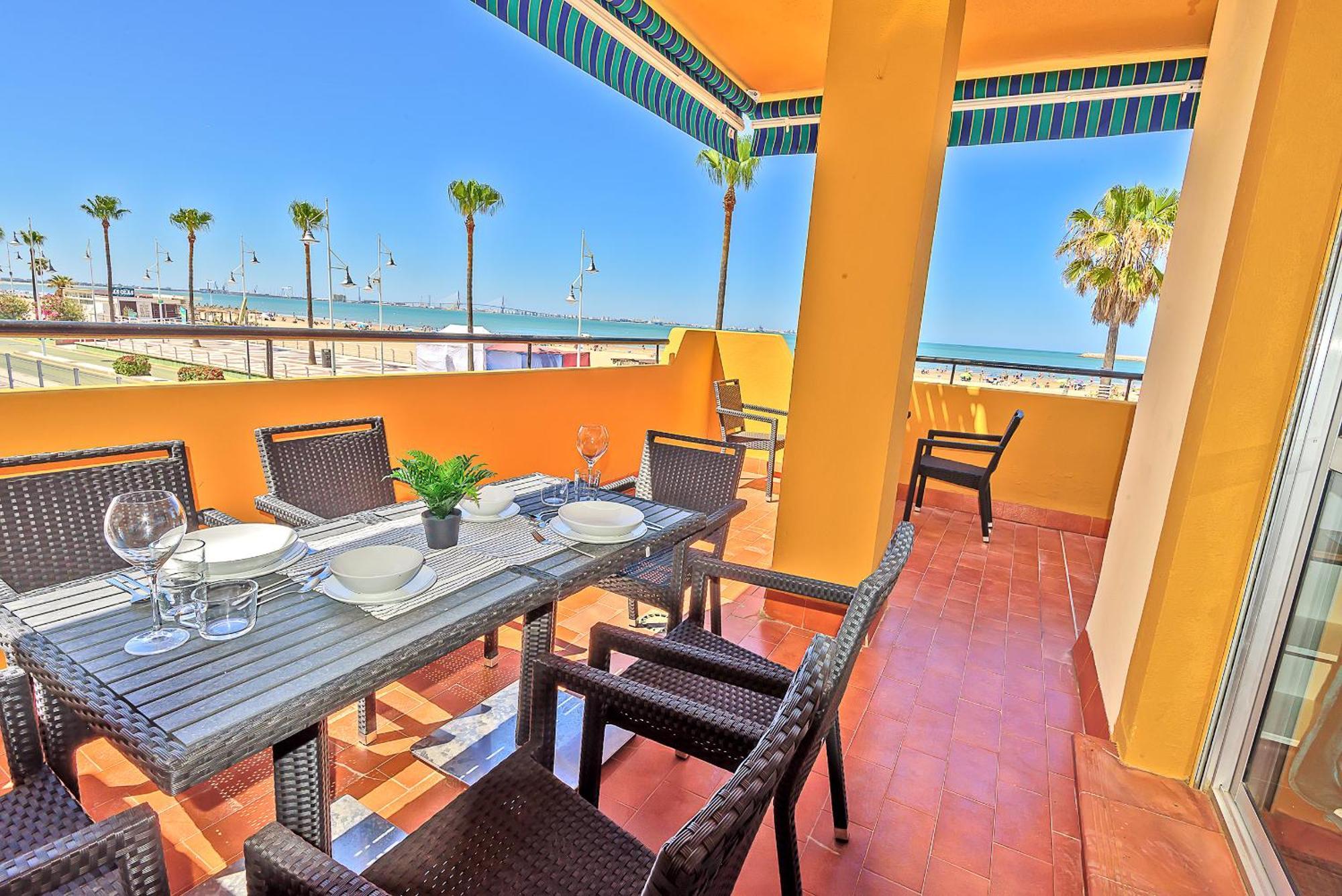 Beachfront Duplex 1ª Linea & Terraces Oceanfront El Puerto de Santa María Eksteriør billede