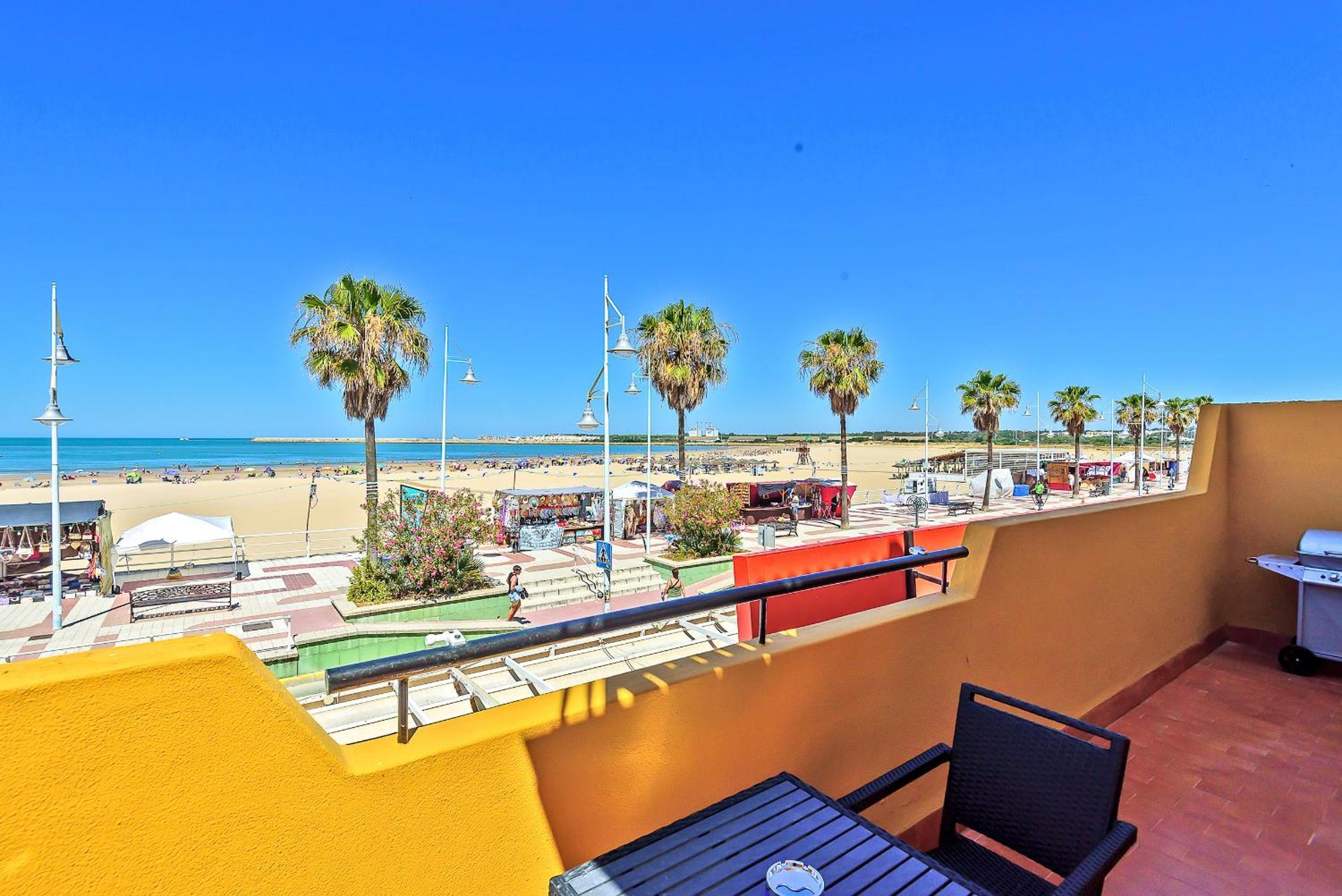 Beachfront Duplex 1ª Linea & Terraces Oceanfront El Puerto de Santa María Eksteriør billede